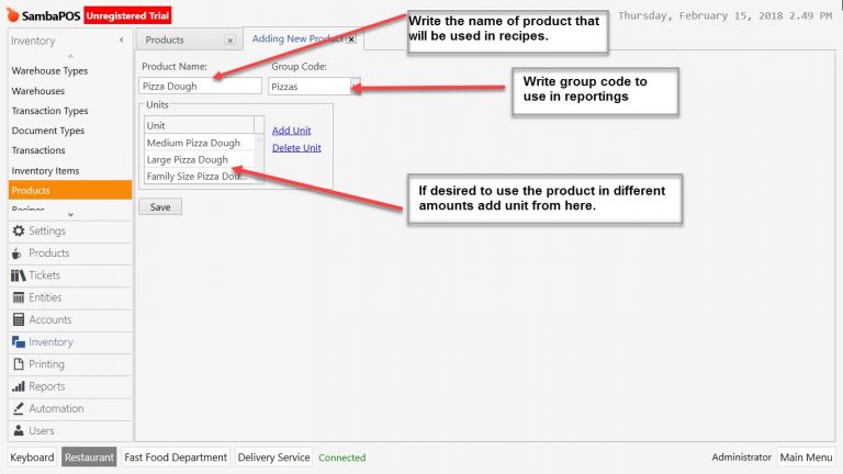 2.3.15.b. How to Add Inventory Semi Product Items? – SambaPOS Knowledgebase