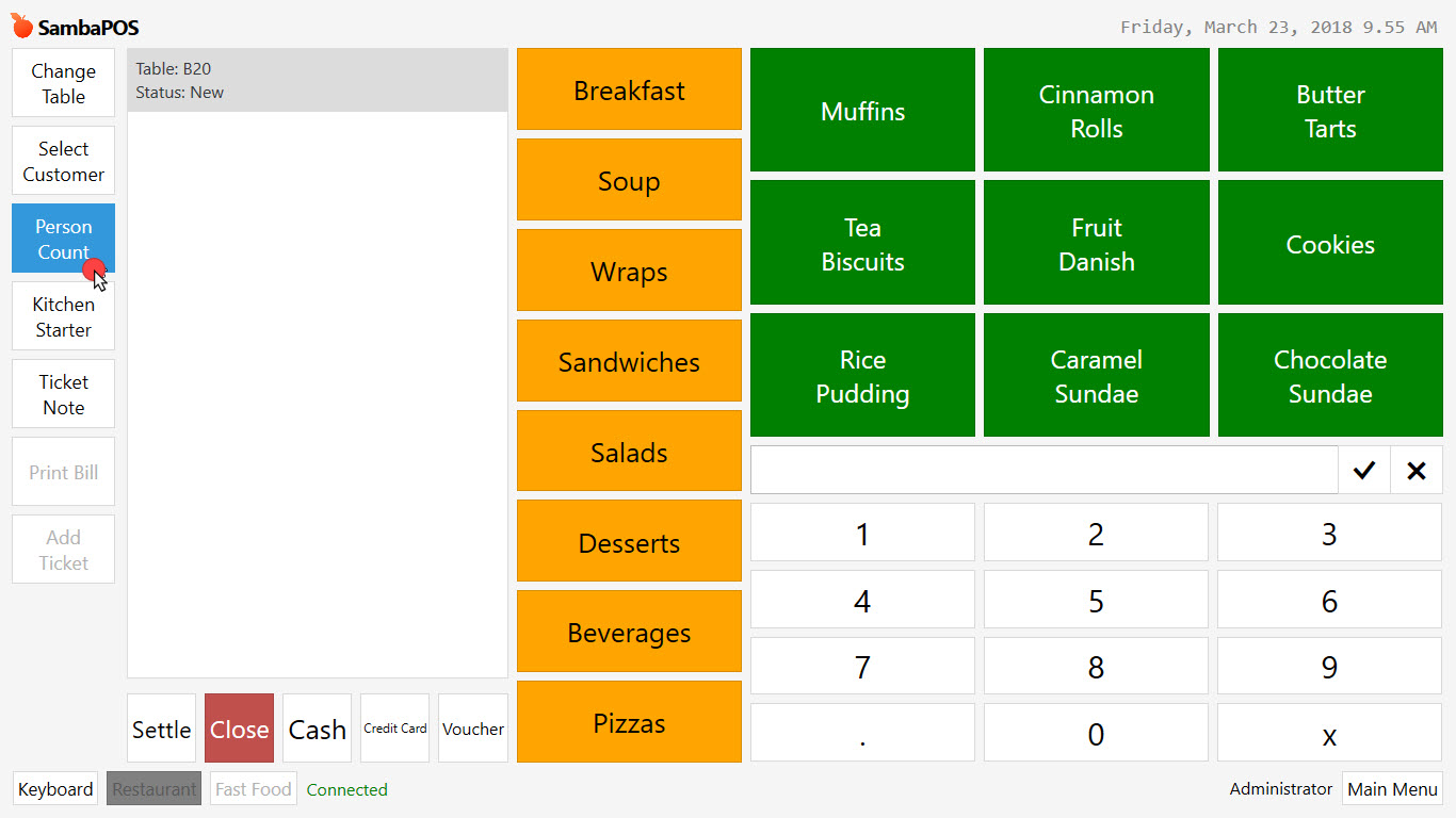 5.1.9.a. How to Add Person Count to Ticket? – SambaPOS Knowledgebase