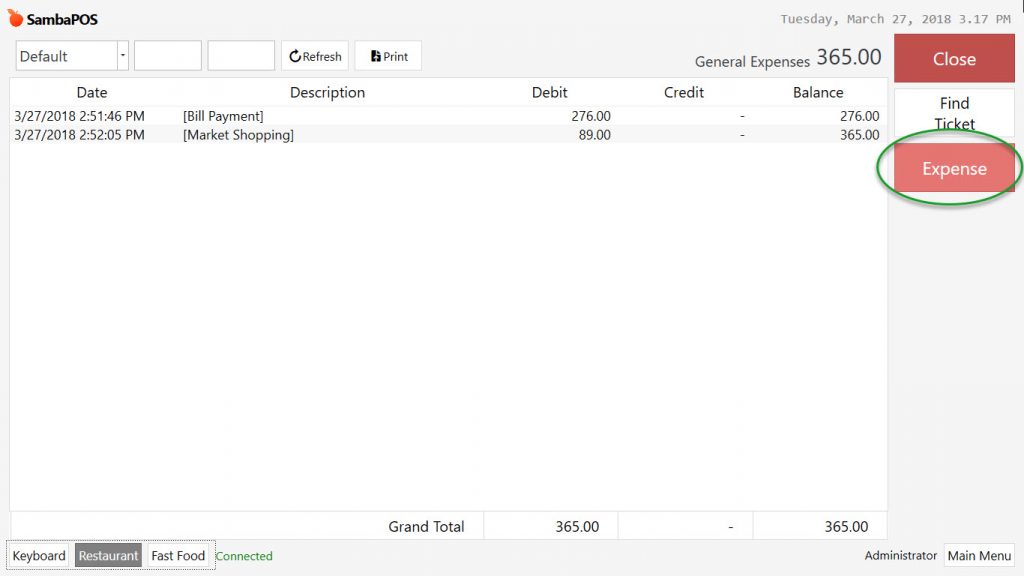 cash register transactions