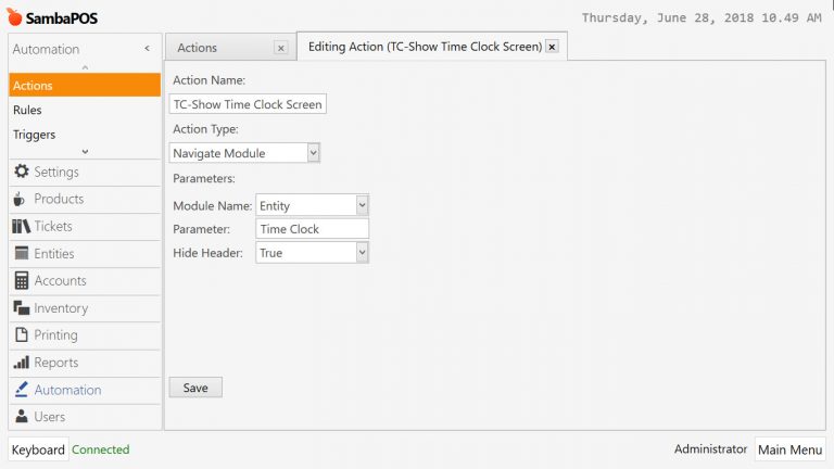 4.14. How to Set Time Clock Implementation? – SambaPOS Knowledgebase