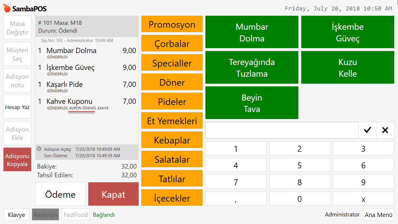 4.20.a. Kahve Kuponu Üretme ve Satma SambaPOS Knowledgebase