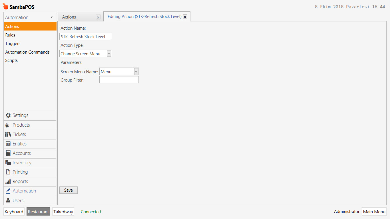 4.28. How to Track Stock Level of Items? – SambaPOS Knowledgebase