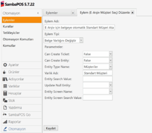 2. adım : Eylem Oluştur