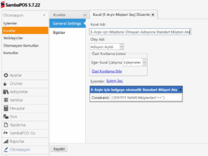 3. adım : Kural Oluştur